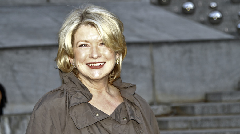 Martha Stewart wearing a jacket and smiling