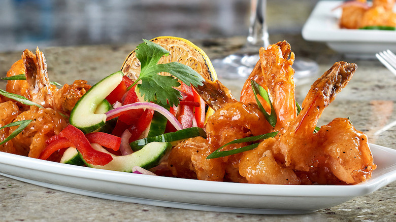 A plate of Spicy Shrimp at Ruth's Chris Steak House