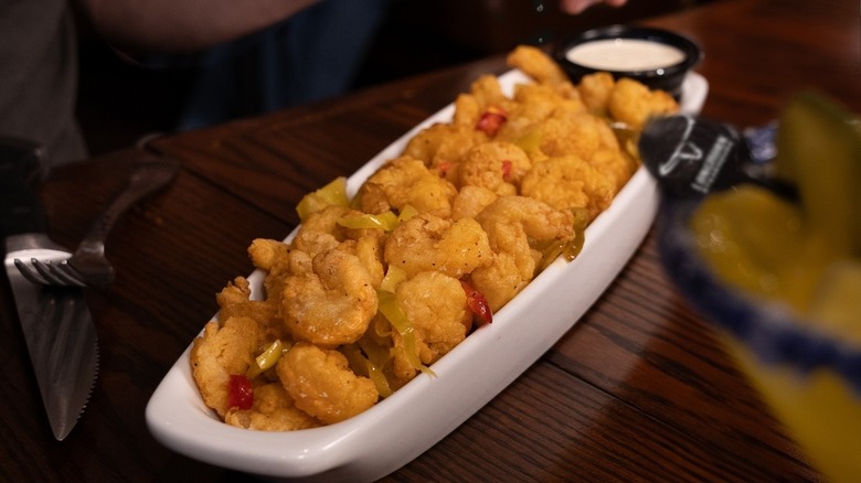 A plate of Wild West Shrimp at Longhorn Steakhouse