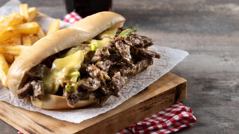 Philly cheesesteak with fries