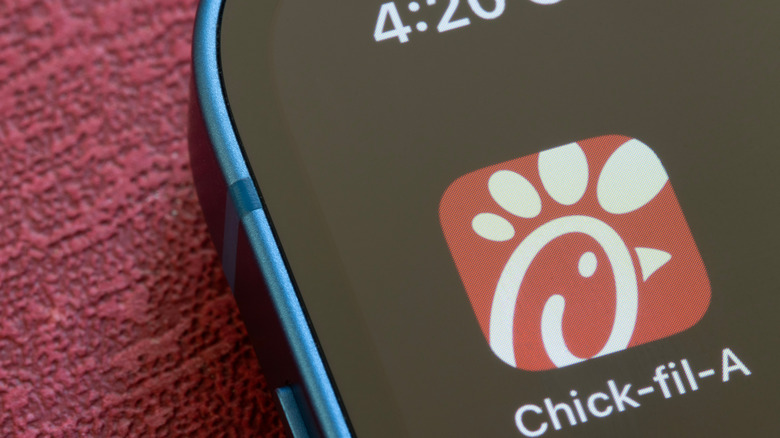 Chick-Fil-A app on phone