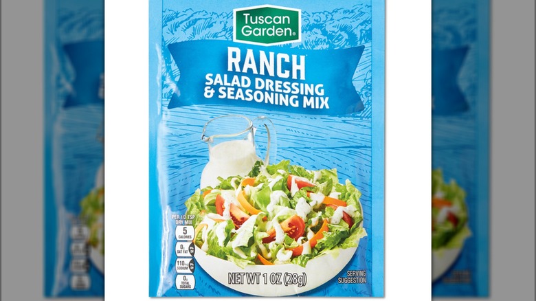 Packet of Tuscan Garden Ranch Salad Dressing And Seasoning Mix on a white background.