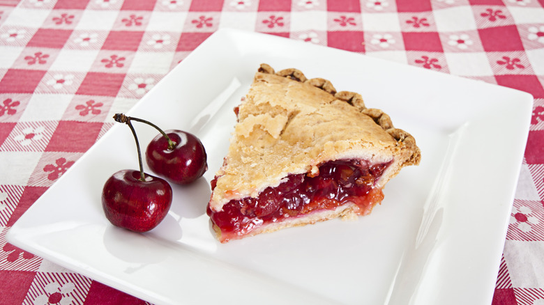 Slice of cherry pie