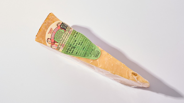 Gouda cheese on a table