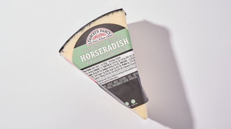 Horseradish cheddar on a table