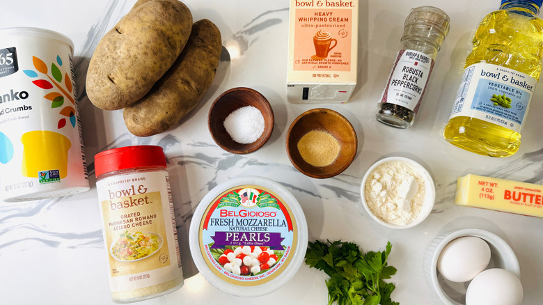 Ingredients for cheesy mashed potato balls