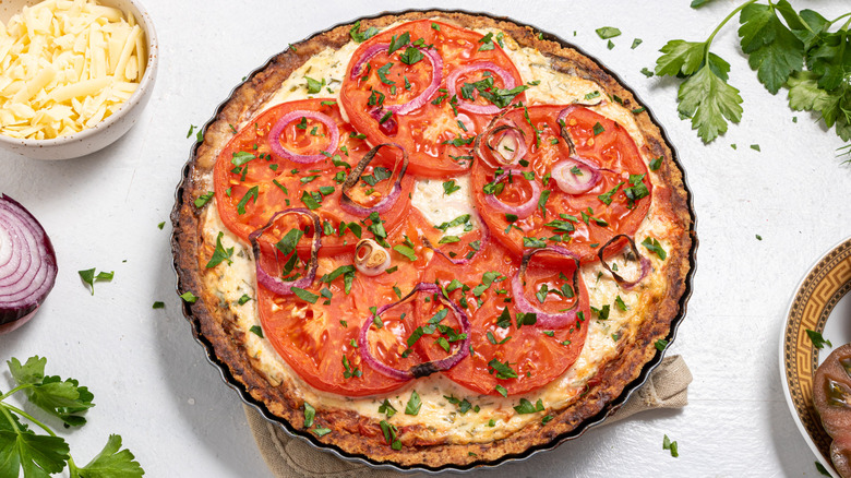 Cheesy Roasted Tomato Pie