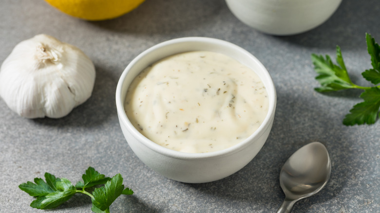 Bowl of ranch dressing