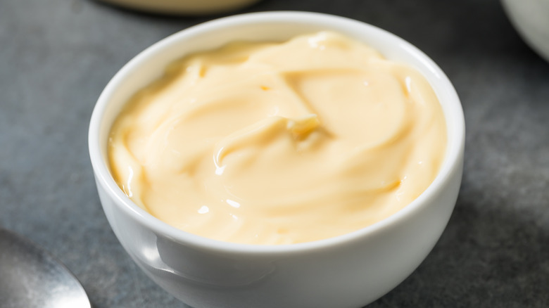 Mayonnaise in a bowl