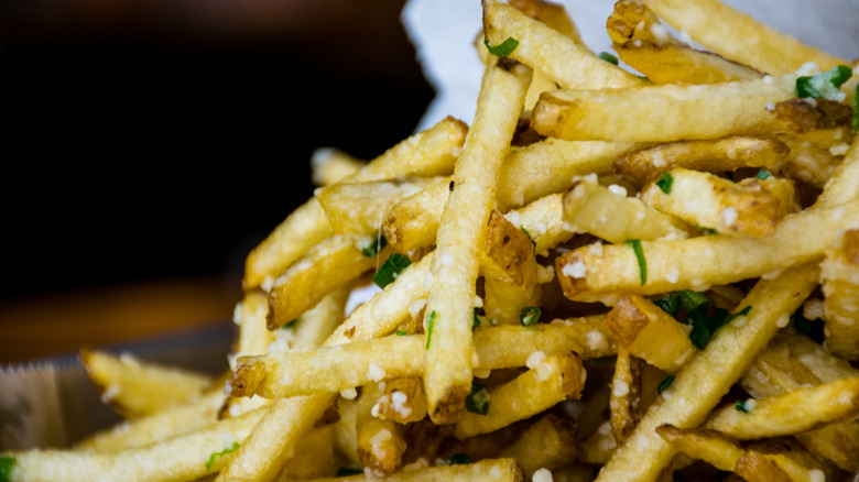 Close up of truffle fries
