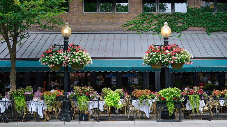 A picturesque view of restaurants patio seating