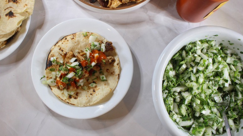 chicken adobado street taco