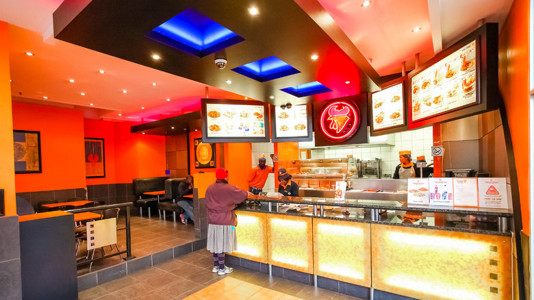 Interior of a Chicken Licken fast food restaurant