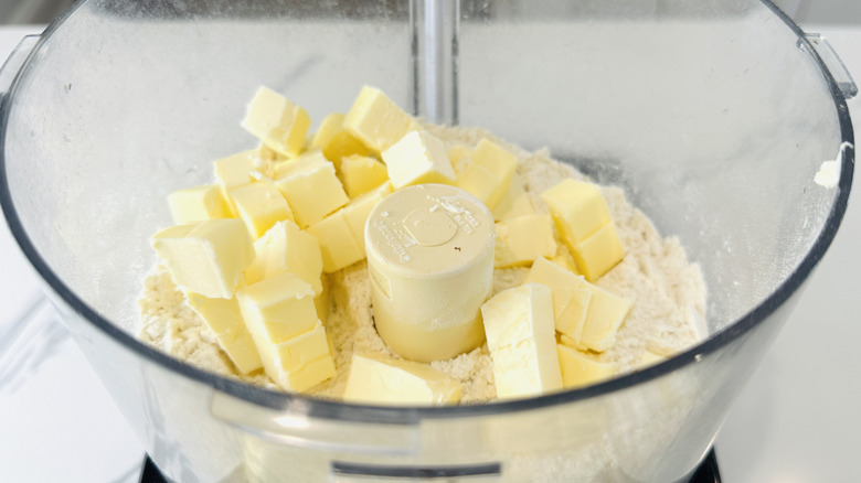 flour and butter in a food processor