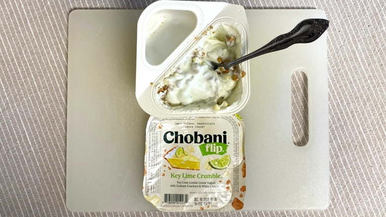 Key Lime Crumble Chobani Flip on a table