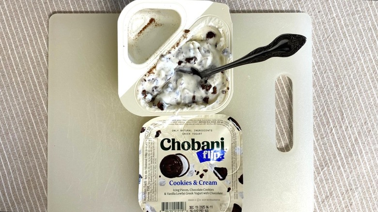 Chobani Flip Cookes and Cream opened