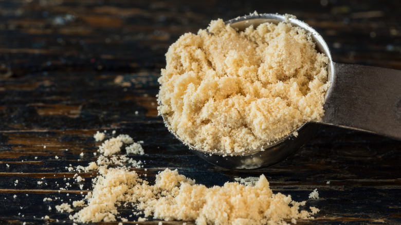 A spoonful of malted milk powder.