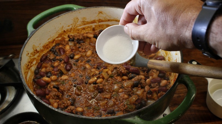 adding sugar to chili