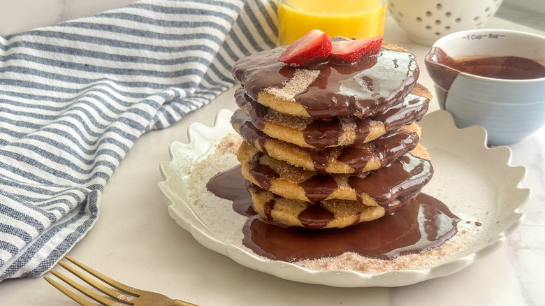 stack of pancakes on plate