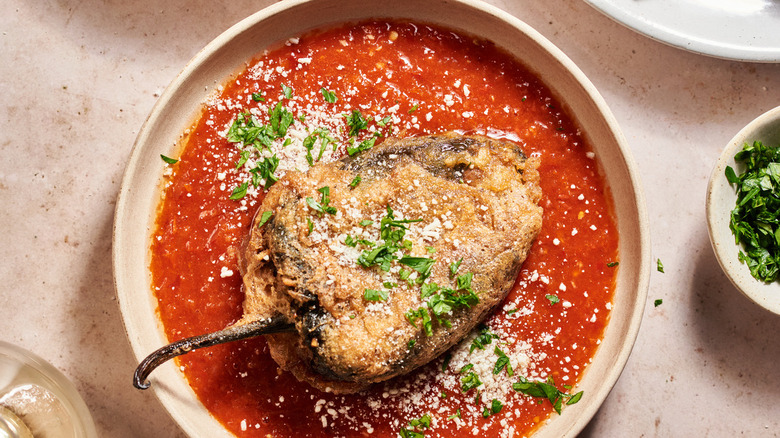 chile relleno in tomato sauce