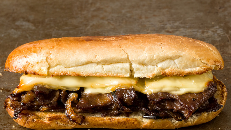 A cheesesteak sandwich.