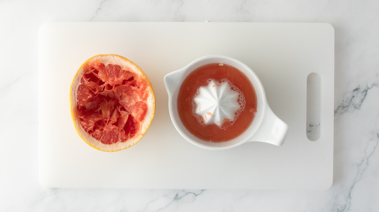 Grapefruit juiced with manual juicer