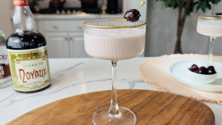 Classic pink squirrel cocktail