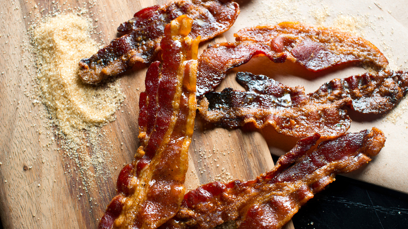 Coat bacon with brown sugar and chili flakes for intense flavor