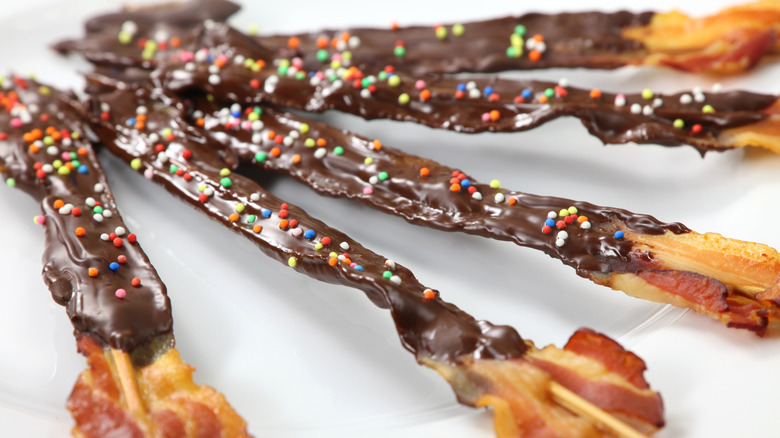 pictured chocolate covered bacon