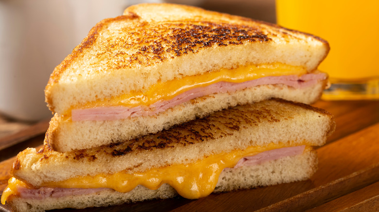 Grilled ham and cheese sandwich