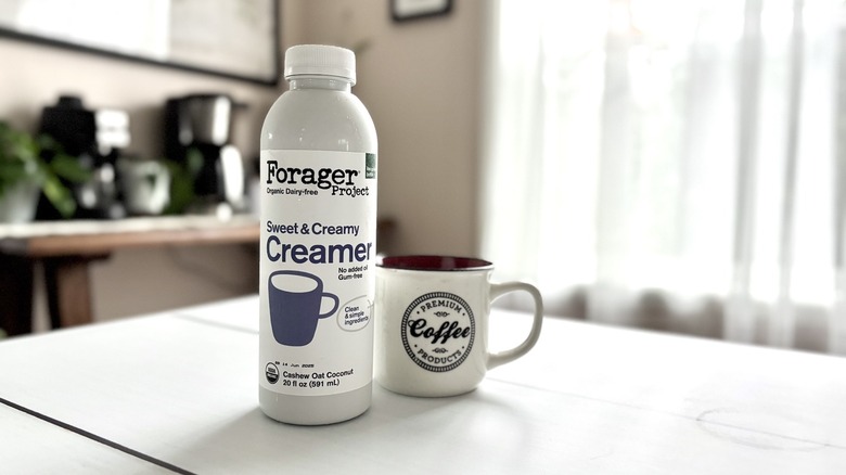 Forager coffee creamer on countertop