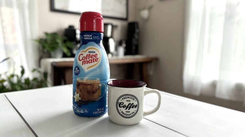 Coffee mate coffee creamer on countertop