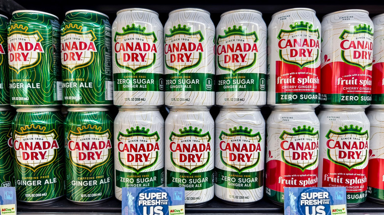 Cans of Canada Dry Ginger Ale
