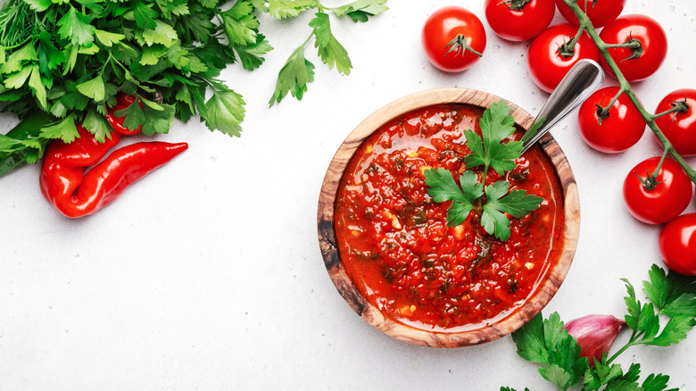 ketchup salsa in bowl