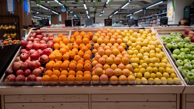 Produce at grocery store
