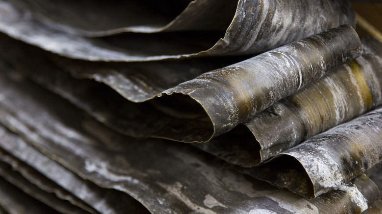 Sheets of dried kombu.