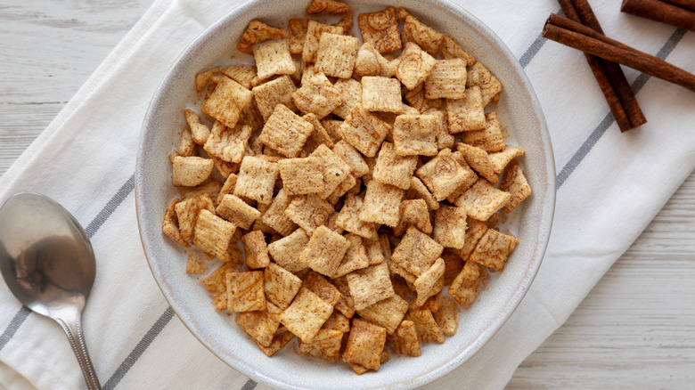 cinnamon breakfast cereal in a bowl