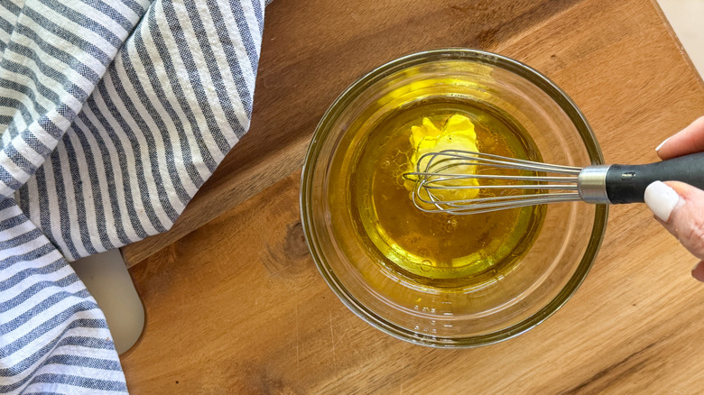 hand whisking dressing