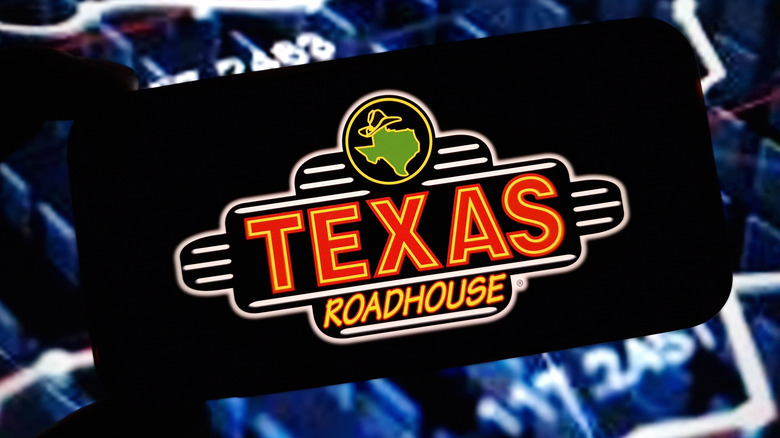 texas roadhouse sign on a phone