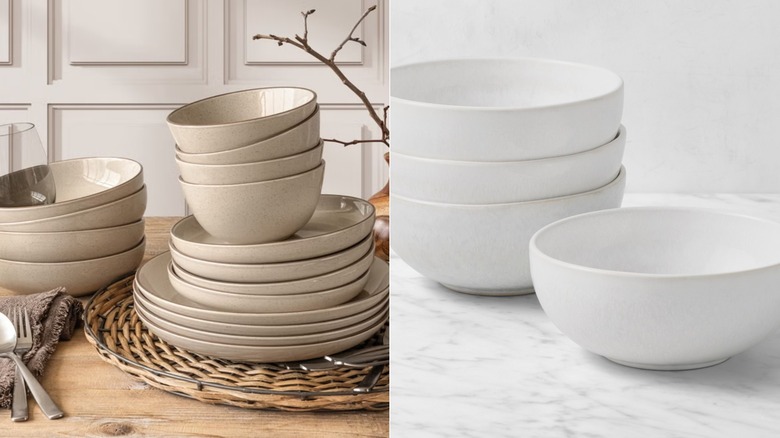 Two serveware sets next to one another