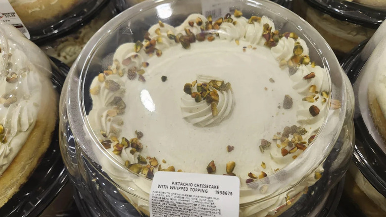 Packaged pistachio cheesecake from Costco
