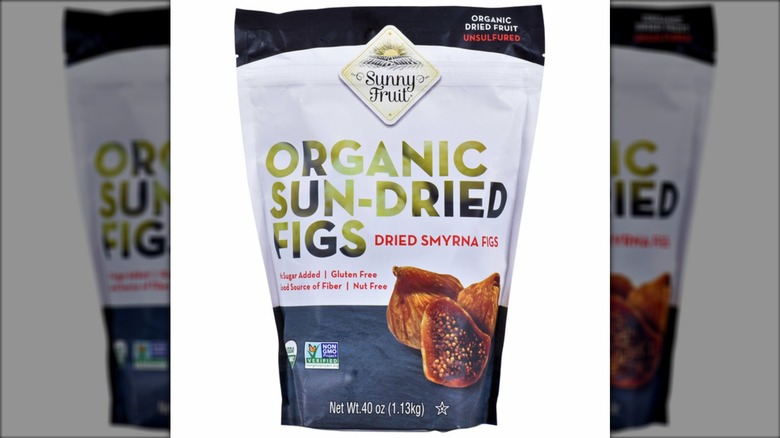 Packet of organic sun-dried figs by Sunny Fruit.