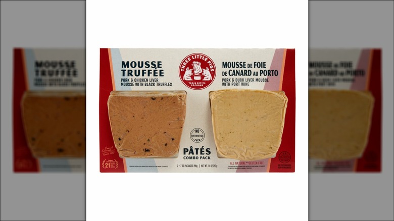 Packet of two different Pâté varieties by Three Little Pigs.