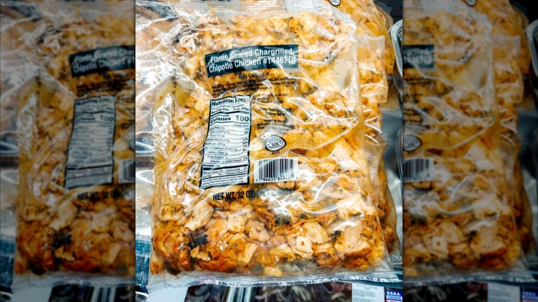 A two pound bag of Costco's flame seared chipotle chicken