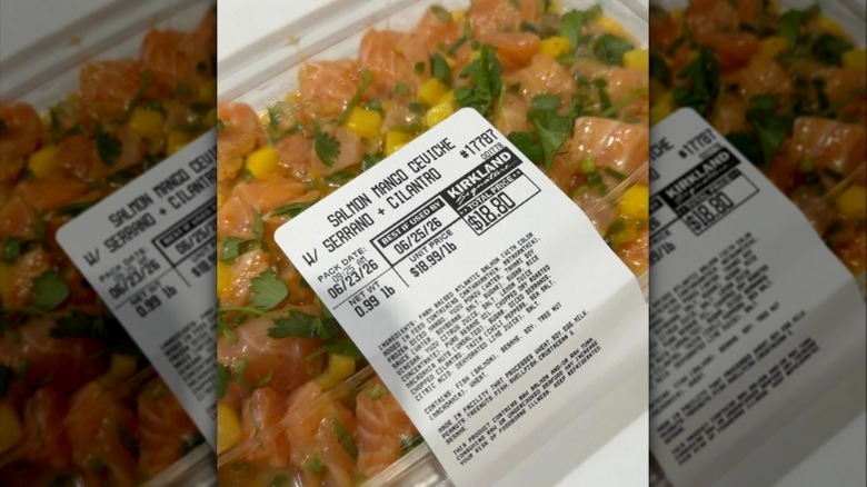 Salmon and mango ceviche