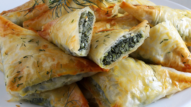 Spanakopita on a plate