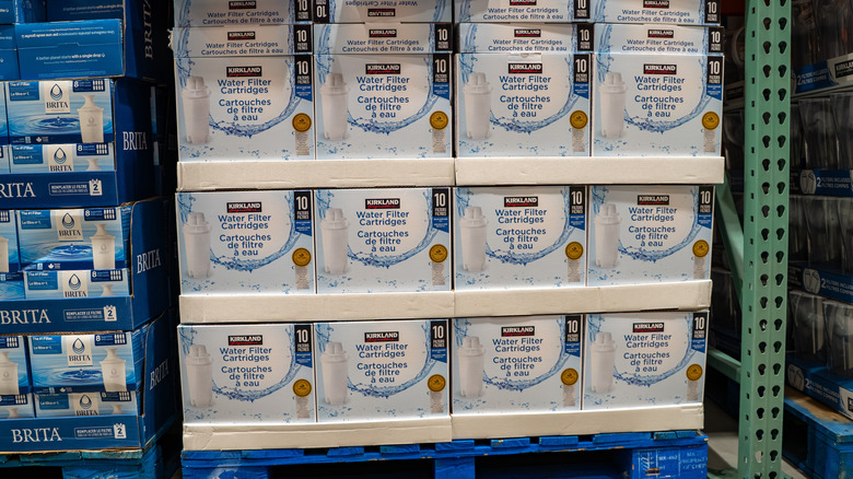 boxes of Kirkland water filters