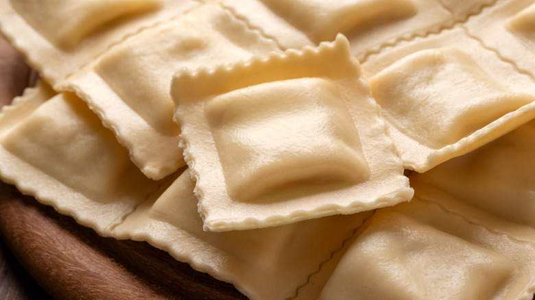 Up-close of ravioli