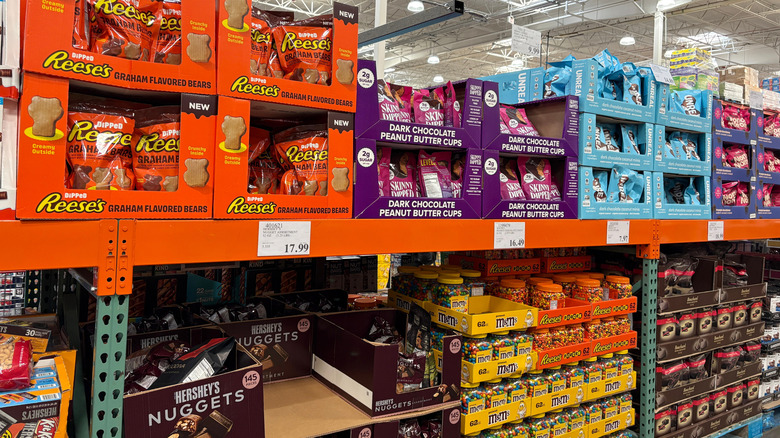 Costco chocolate and candy aisle