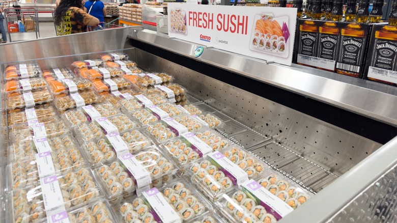 Refrigerated Costco fresh sushi section